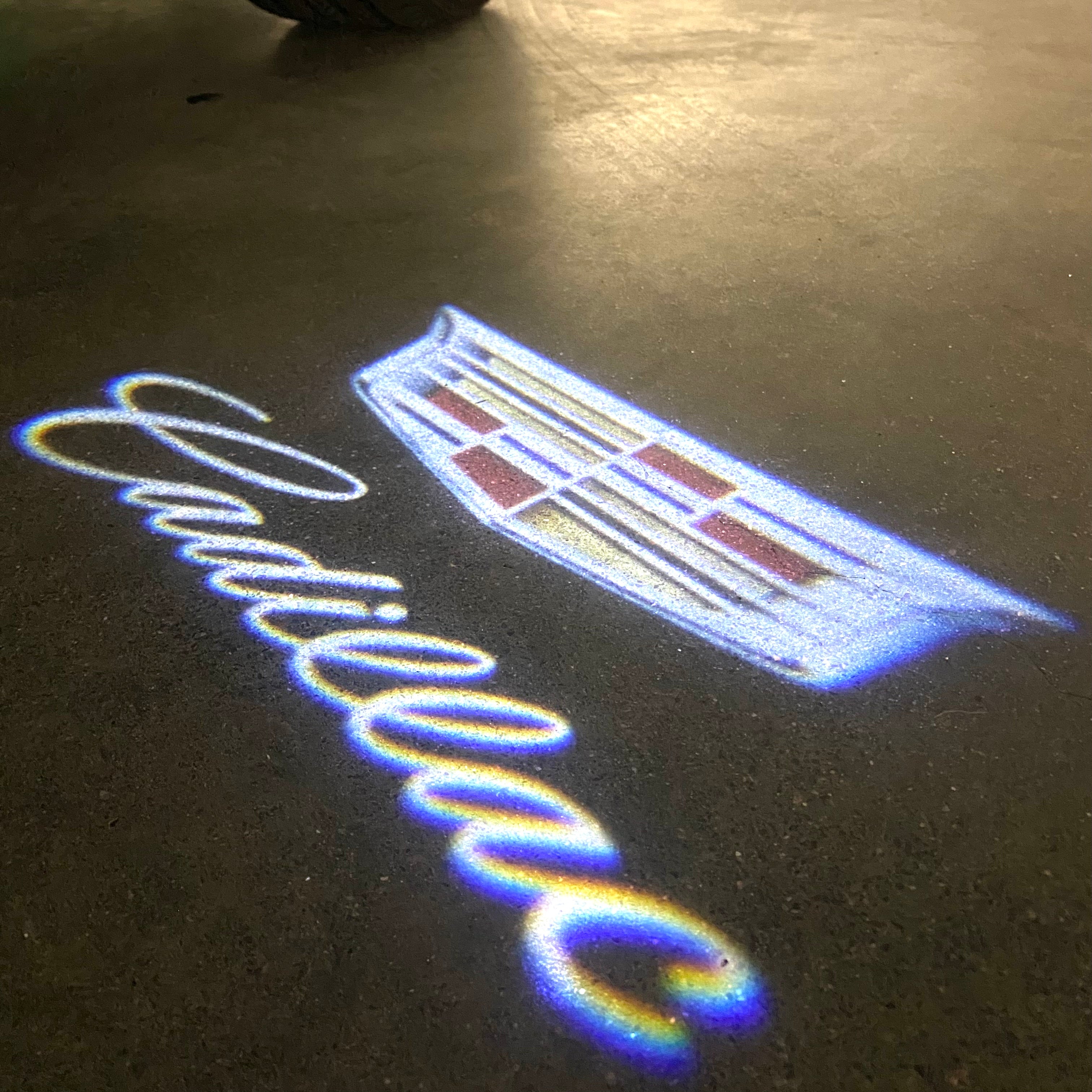 CADILLAC ORIGINAL LOGO PROJECTOT LIGHTS Nr.9888  (quantity 1 = 2 Logo Films /2 door lights）