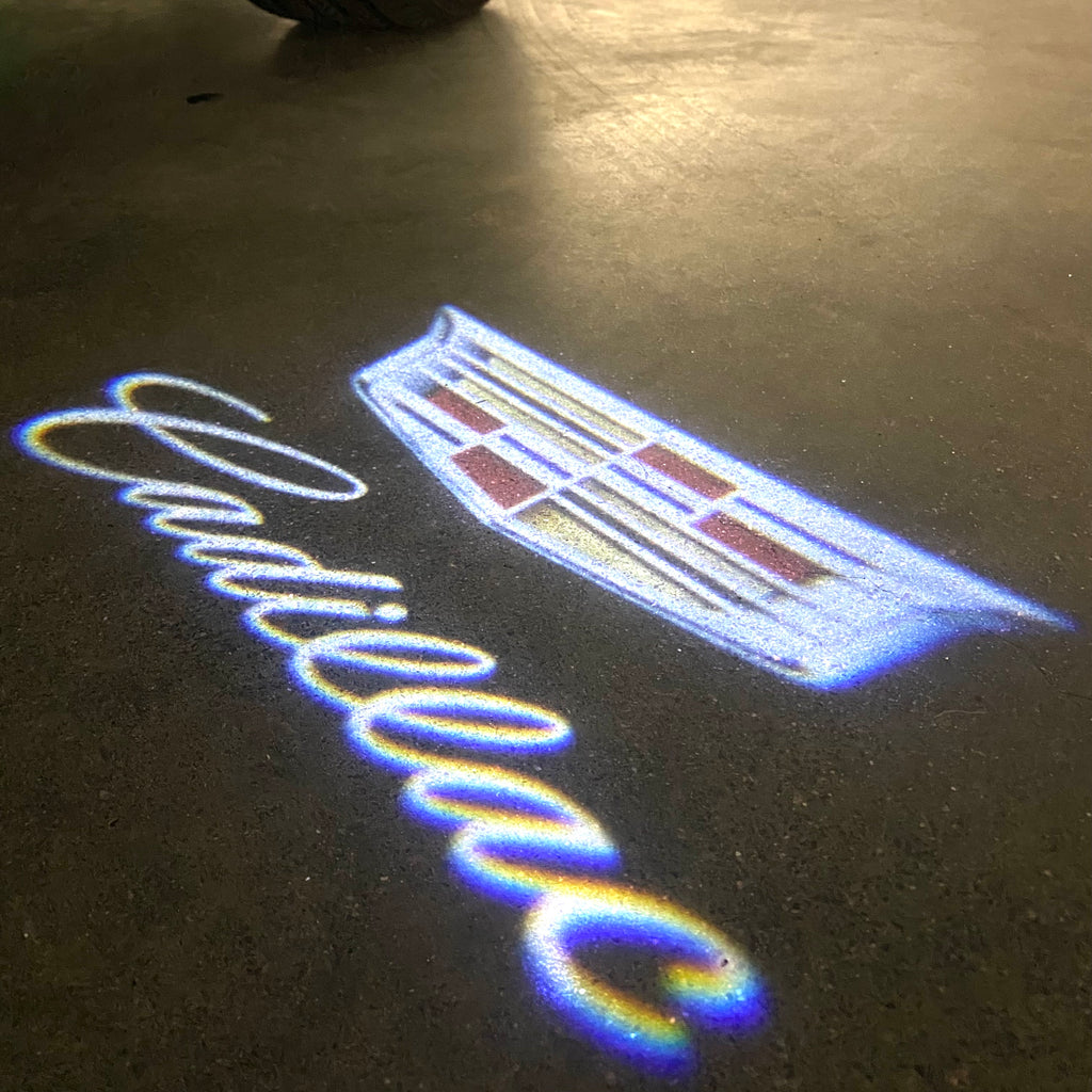 CADILLAC ORIGINAL LOGO PROJECTOT LIGHTS Nr.9748 (quantity 1 = 2 Logo Films /2 door lights）