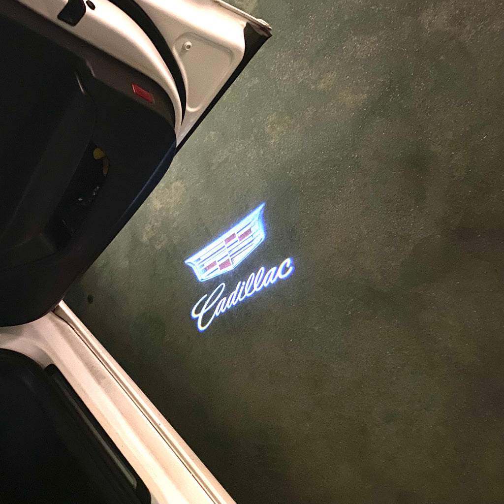 CADILLAC ORIGINAL LOGO PROJECTOT LIGHTS Nr.9888  (quantity 1 = 2 Logo Films /2 door lights）