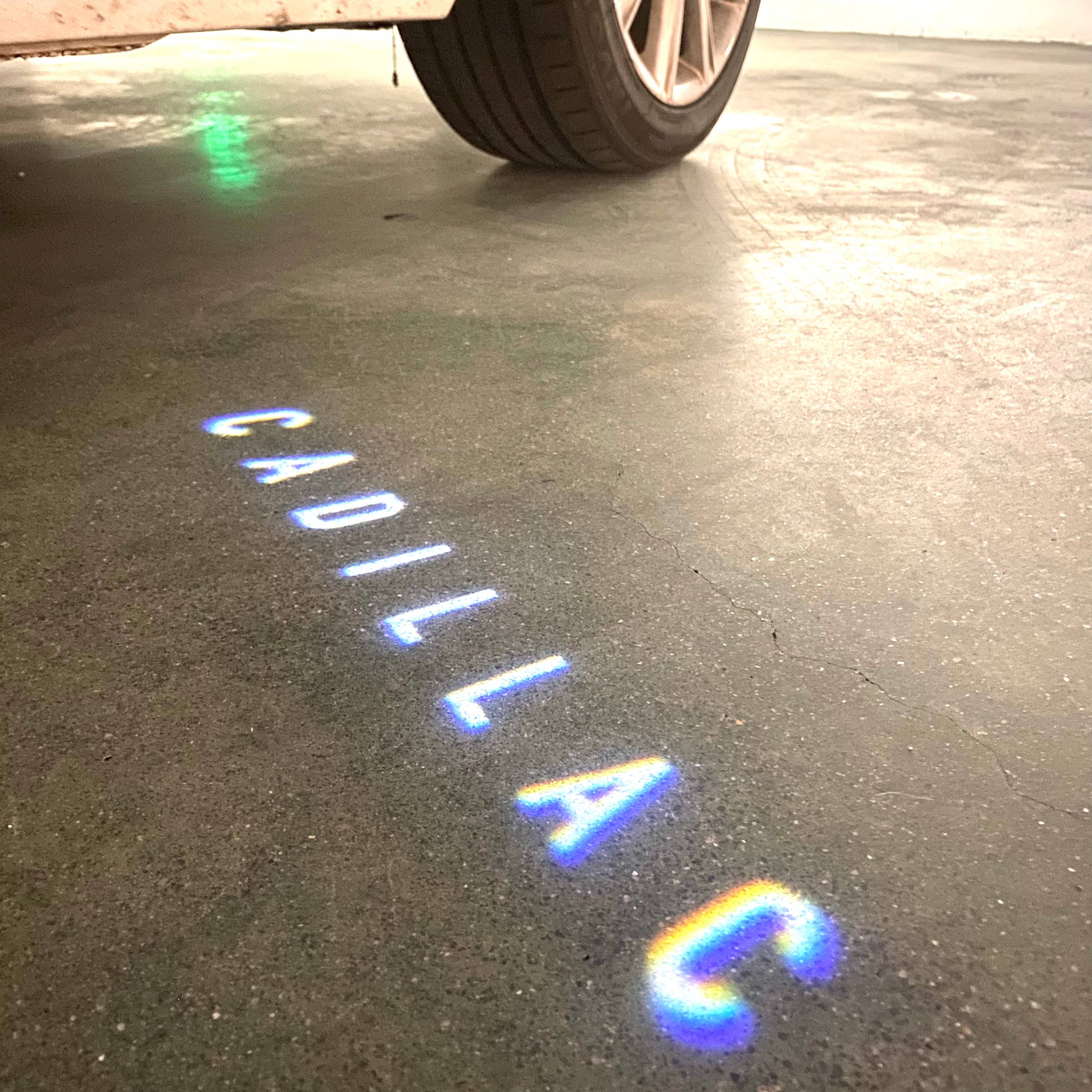 CADILLAC ORIGINAL LOGO PROJECTOT LIGHTS Nr.9749 (quantity 1 = 2 Logo Films /2 door lights）