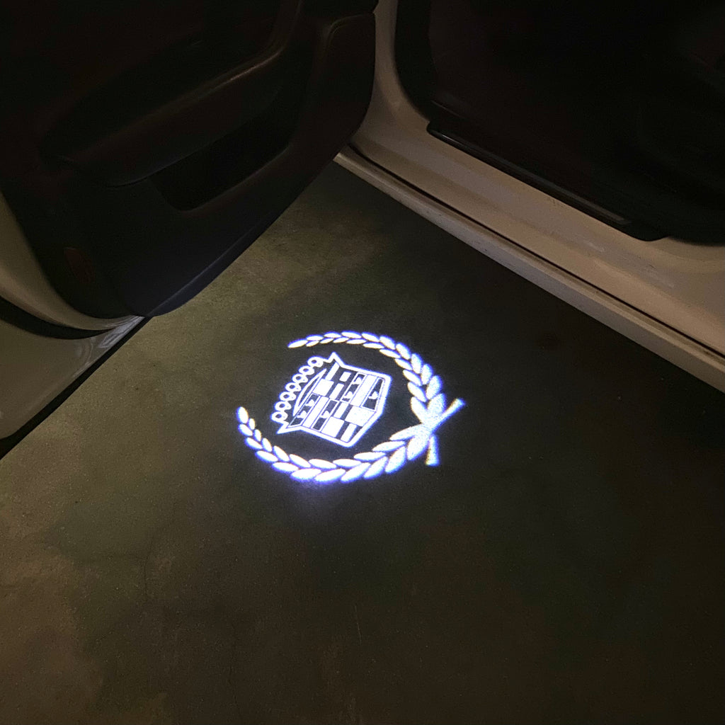 CADILLAC ORIGINAL LOGO PROJECTOT LIGHTS Nr.9745 (quantity 1 = 2 Logo Films /2 door lights）