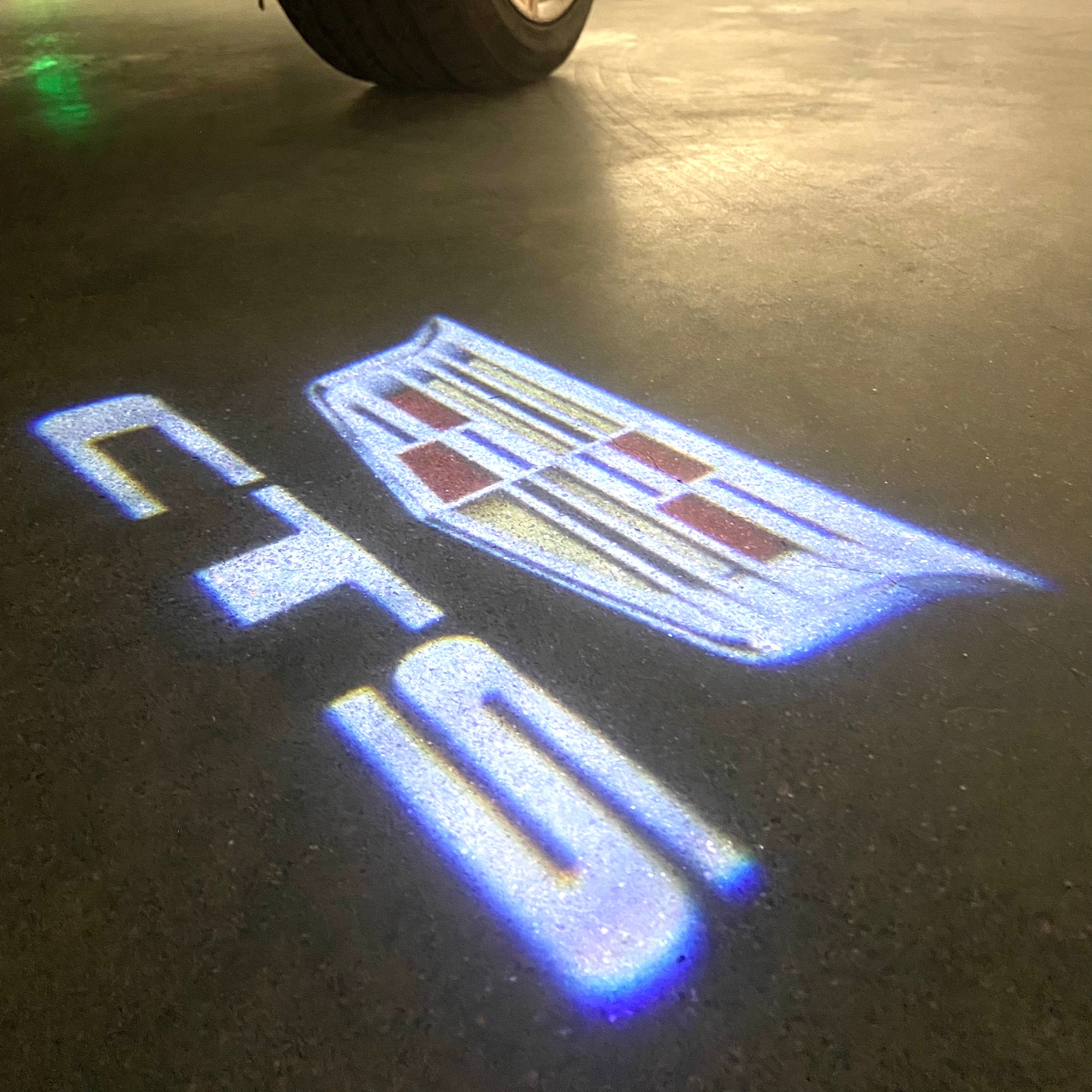 CADILLAC  CTS LOGO PROJECTOT LIGHTS Nr.9737 (quantity 1 = 2 Logo Films /2 door lights）
