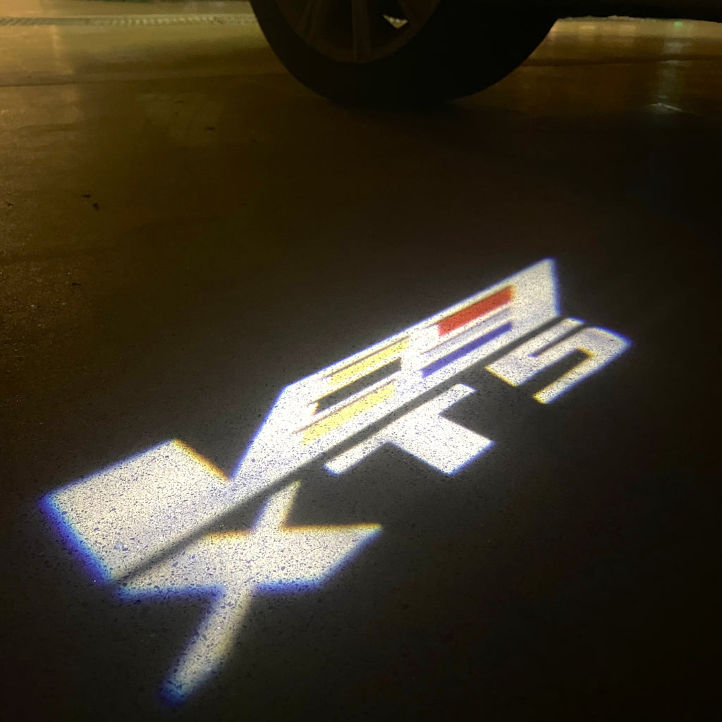 CADILLAC XT5 LOGO PROJECTOT LIGHTS Nr.9758 (quantity 1 = 2 Logo Films /2 door lights）