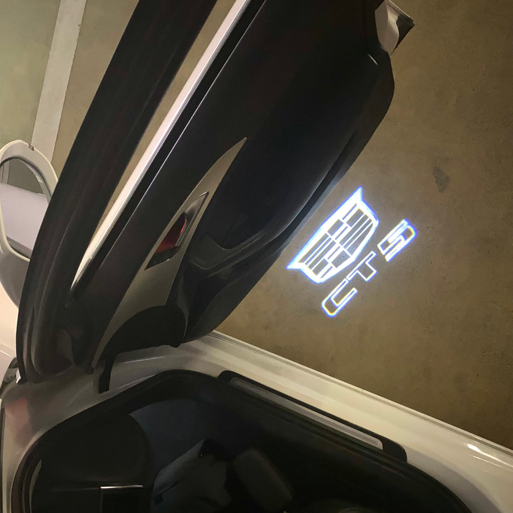 CADILLAC CT5 LOGO PROJECTOT LIGHTS Nr.9736 (quantity 1 = 2 Logo Films /2 door lights）