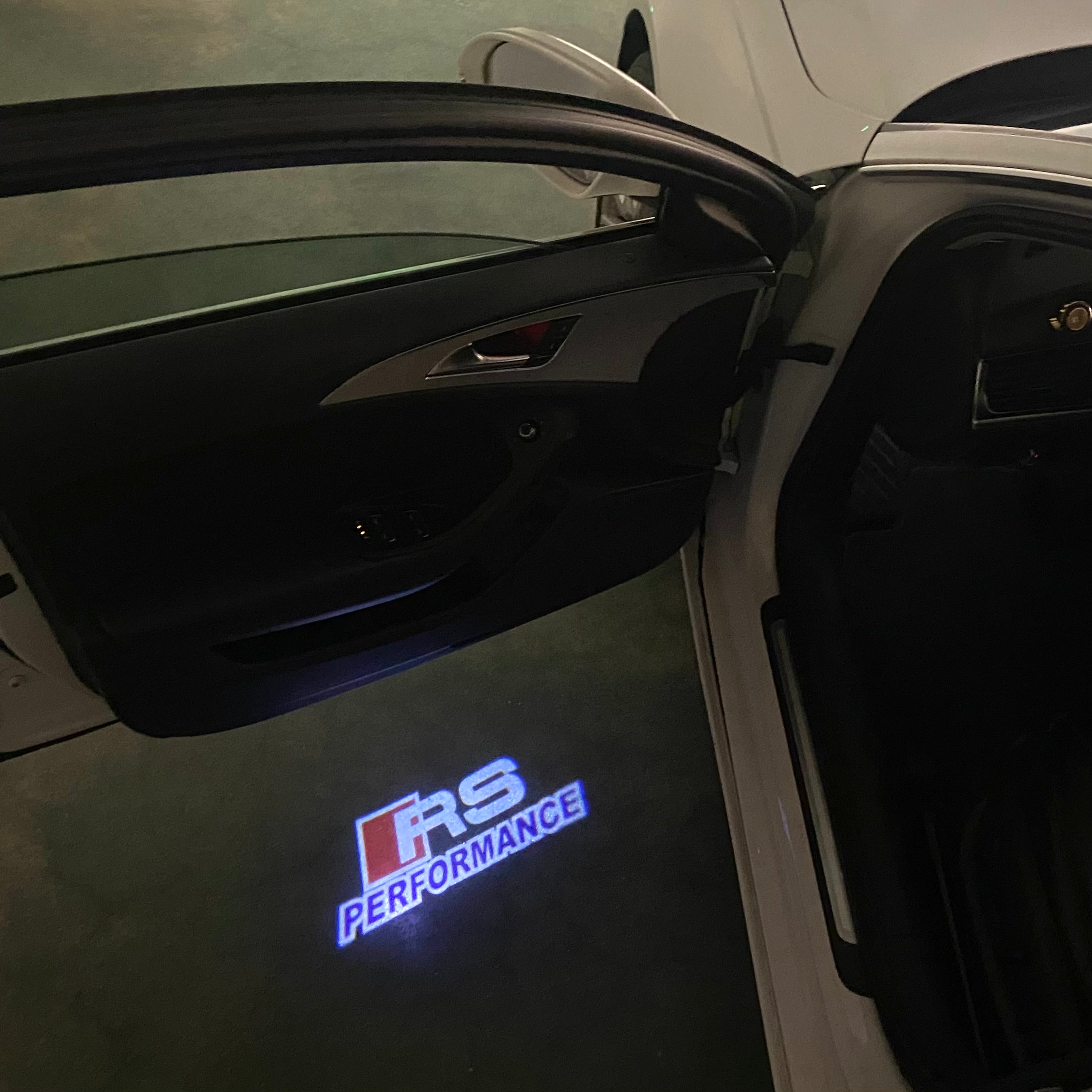 AUDI  RS LOGO PROJECTOT LIGHTS  (quantity 1 = 2 Logo Films /2 door lights）Nr.12B66