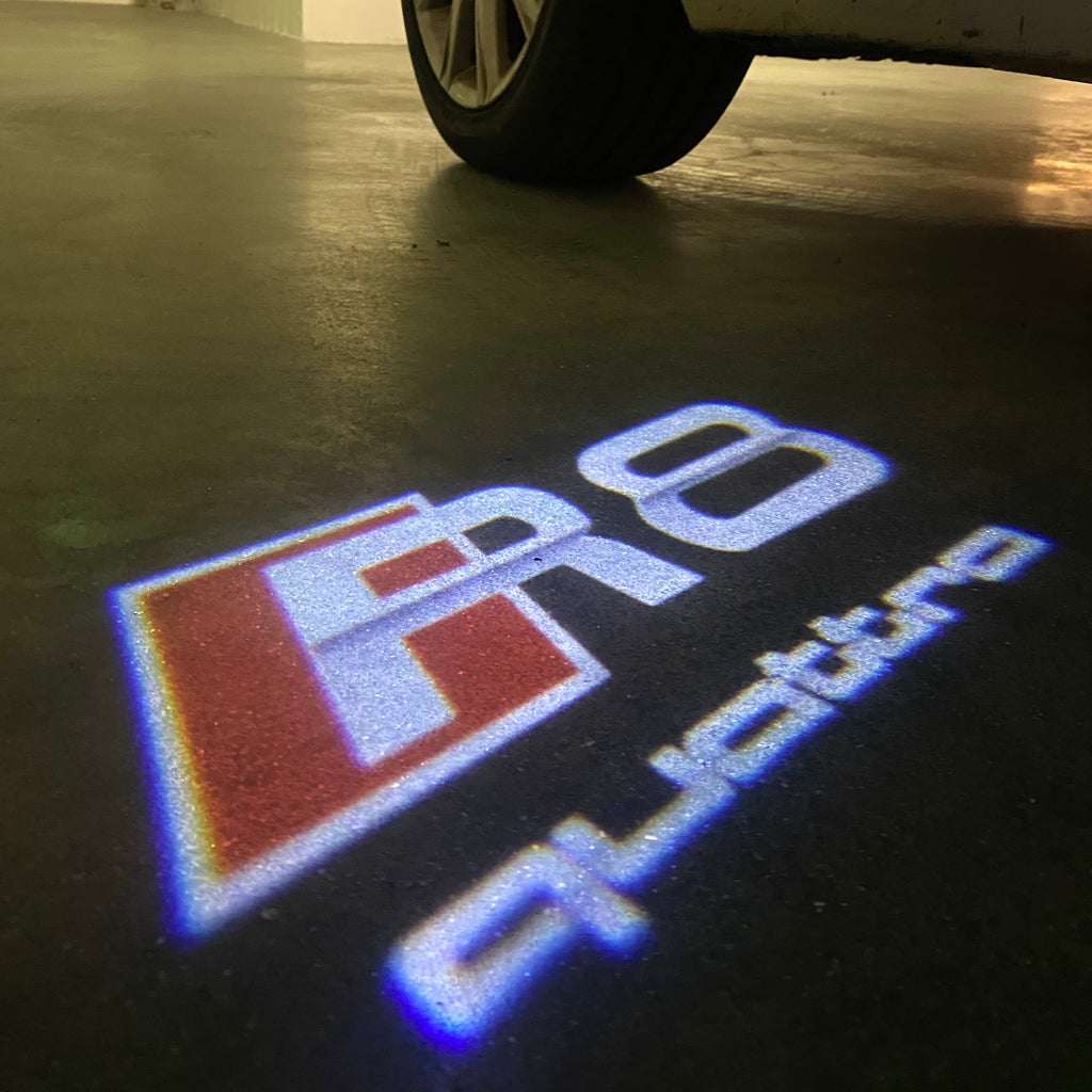 AUDI  R8 LOGO PROJECTOT LIGHTS  (quantity 1 = 2 Logo Films /2 door lights）Nr.12B19