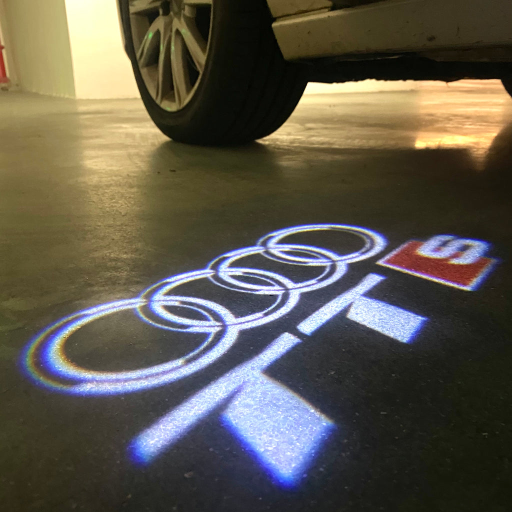 AUDI  TTS LOGO PROJECTOT LIGHTS  (quantity 1 = 2 Logo Films /2 door lights）Nr.12B29