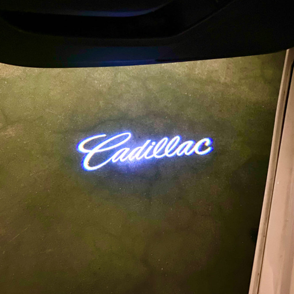 CADILLAC ORIGINAL LOGO PROJECTOT LIGHTS Nr.9777 (quantity 1 = 2 Logo Films /2 door lights）