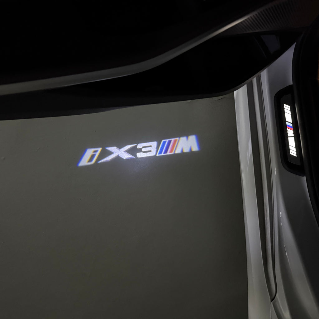 LUCES DE PROYECTOR DEL LOGOTIPO BMW M3 Nr.24 (cantidad 1 = 1 juegos / 2 luces de puerta)