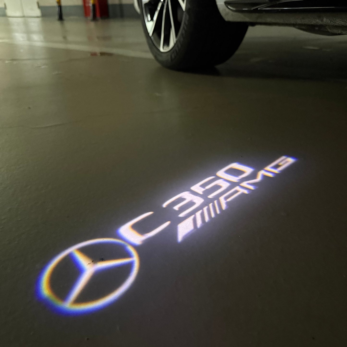 MERCEDES BENZ  C 350 AMG LOGO PROJECTOT LIGHTS  (quantity 1 = 1 sets/2 door lights)Nr.03f042