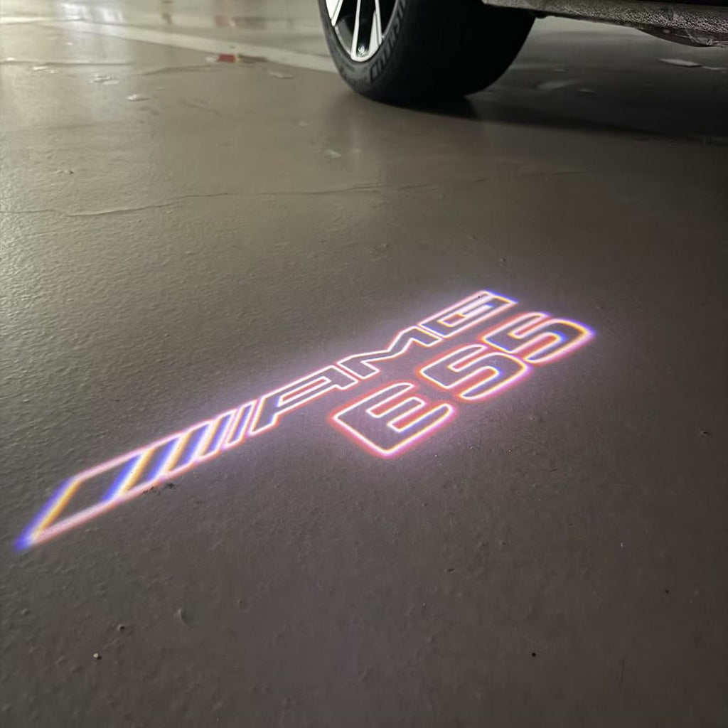 MERCEDES BENZ E55 AMG LOGO PROJECTOT LIGHTS  (quantity 1 = 1 sets/2 door lights)Nr.03f06