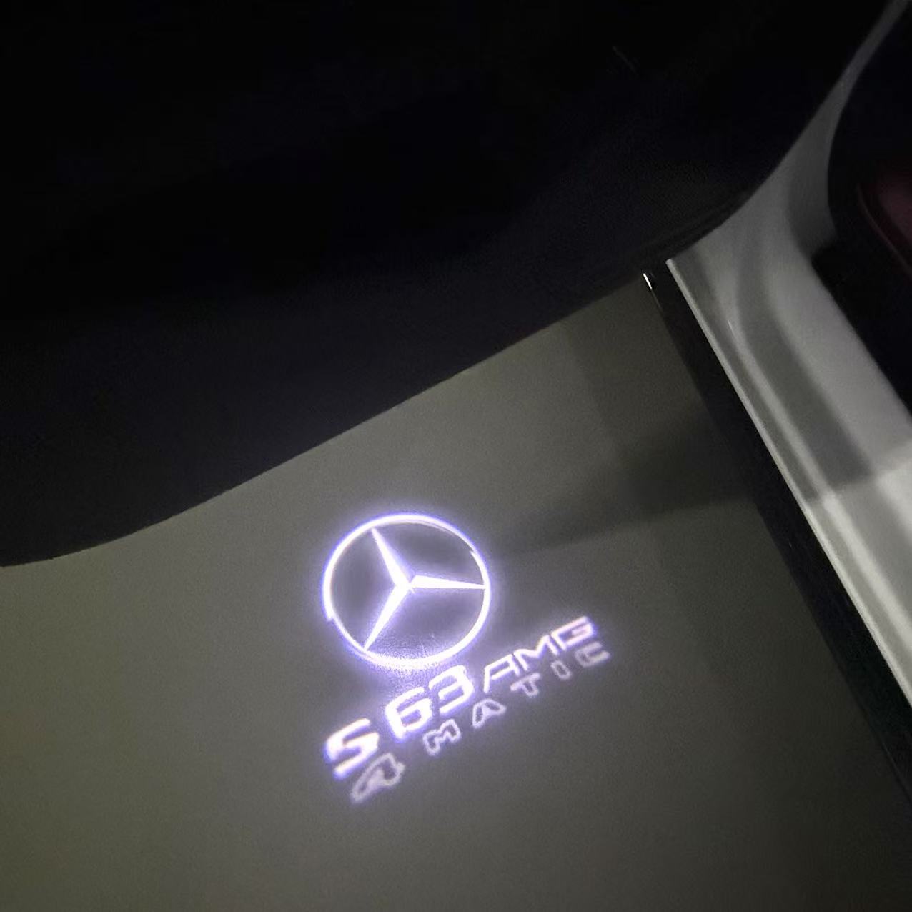 MERCEDES BENZ S 63 AMG LOGO PROJECTOR LIGHTS  (quantity 1 = 1 sets/2 door lights)Nr.03f09