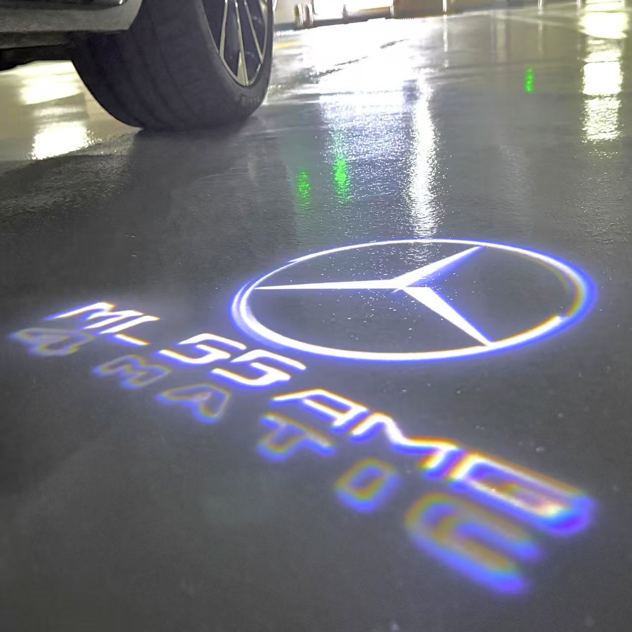 MERCEDES BENZ ML 55 AMG LOGO PROJECTOR LIGHTS  (quantity 1 = 1 sets/2 door lights)Nr.03f05