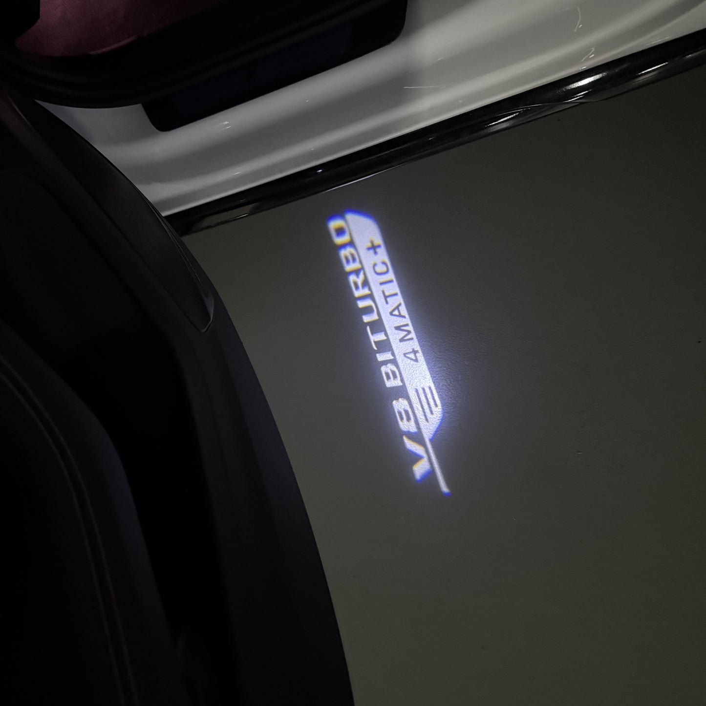 MERCEDES BENZ V8 BITURBO LOGO PROJECTOT LIGHTS(quantity 1 = 1 sets/2 door lights) Nr.03f 04