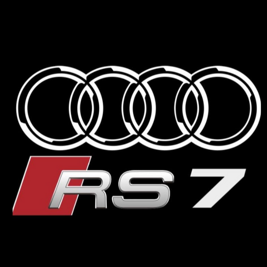 AUDI RS7 LOGO PROJECTOT LIGHTS Nr.138  (quantity 1 = 2 Logo Films /2 door lights）