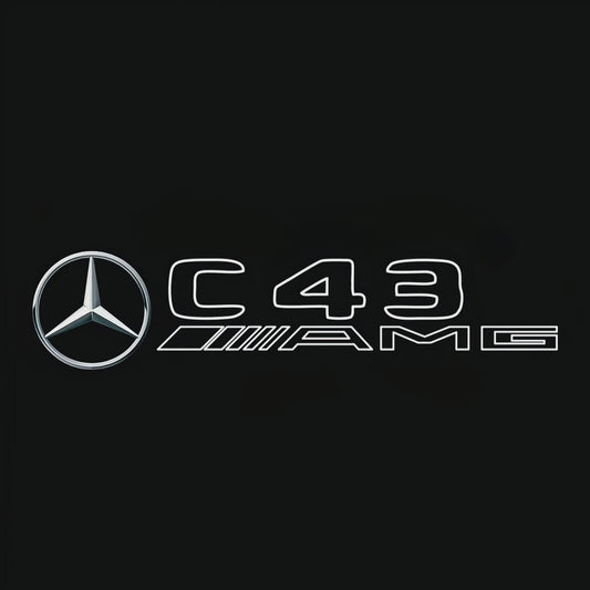 MERCEDES BENZ  C43 AMG LOGO PROJECTOT LIGHTS  (quantity 1 = 1 sets/2 door lights)Nr.03f04