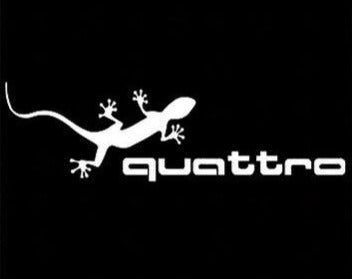 AUDI QUATTRO GECKO  LOGO PROJECTOT LIGHTS Nr.62  (quantity 1 = 2 Logo Films /2 door lights）