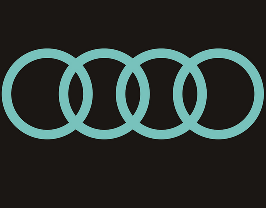 AUDI 4 RINGS LOGO PROJECTOT LIGHTS Nr.08  (quantity 1 = 2 Logo Films /2 door lights）