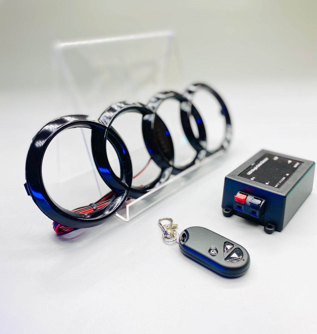 AUDI Front Grill Logo LED with dznamic indicator black color 28.8CM