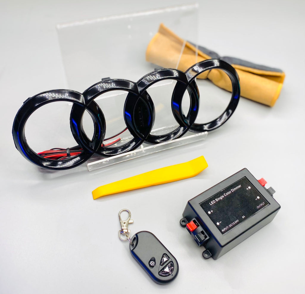 AUDI Front Grill Logo LED with dznamic indicator black color 28.8CM