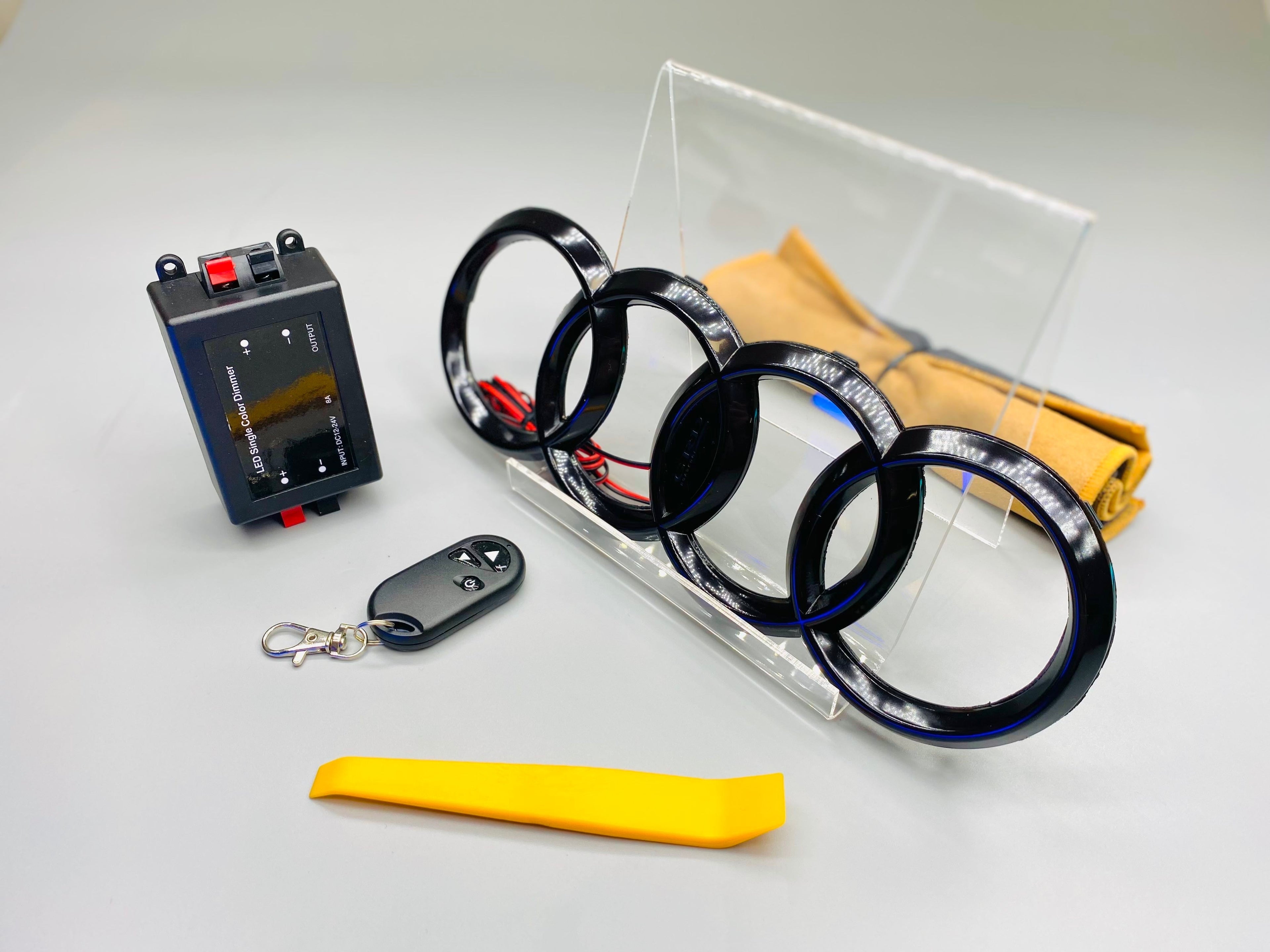 AUDI Front Grill Logo LED with dznamic indicator black color 27.3CM