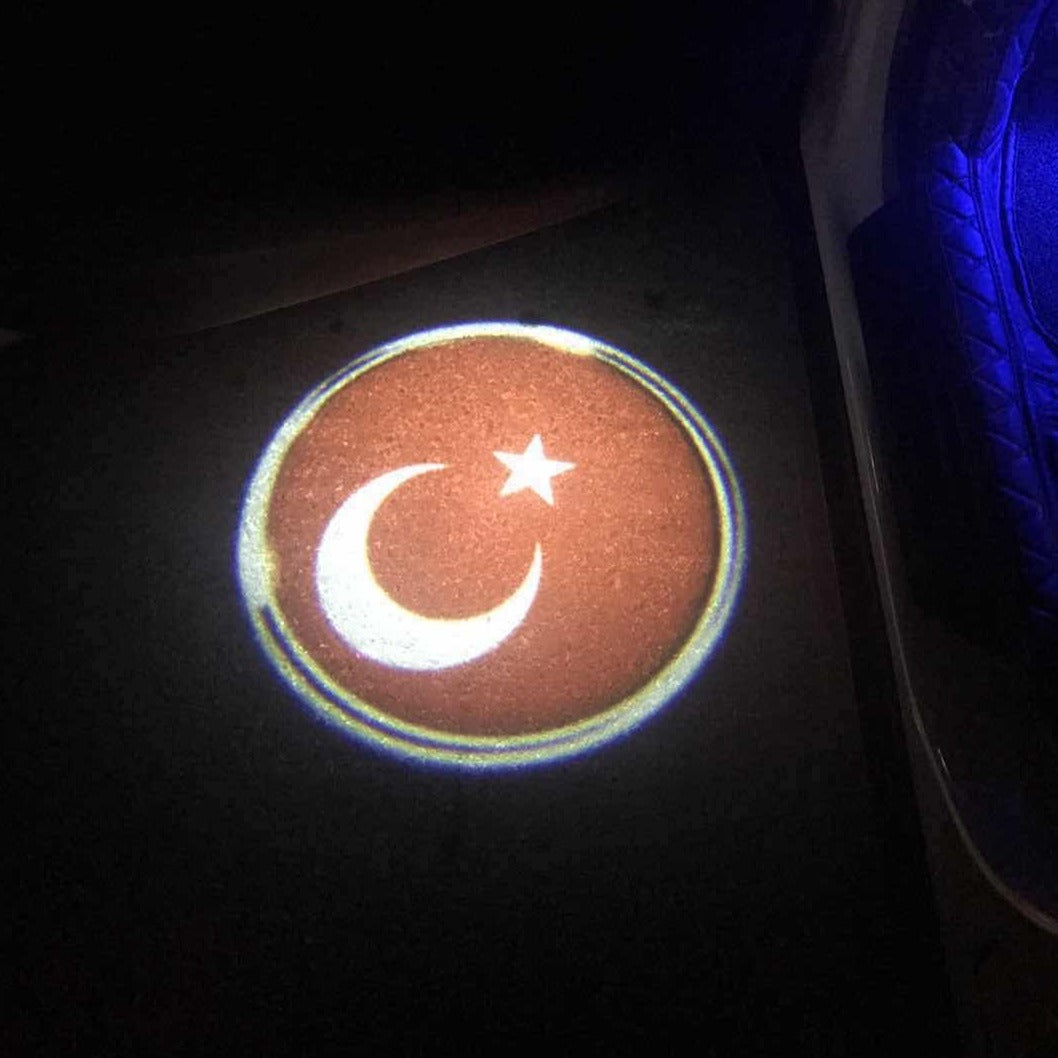 Logo della bandiera nazionale della Turchia (quantità 1 = 1 set / 2 pellicole con logo / Può sostituire le luci altri loghi)