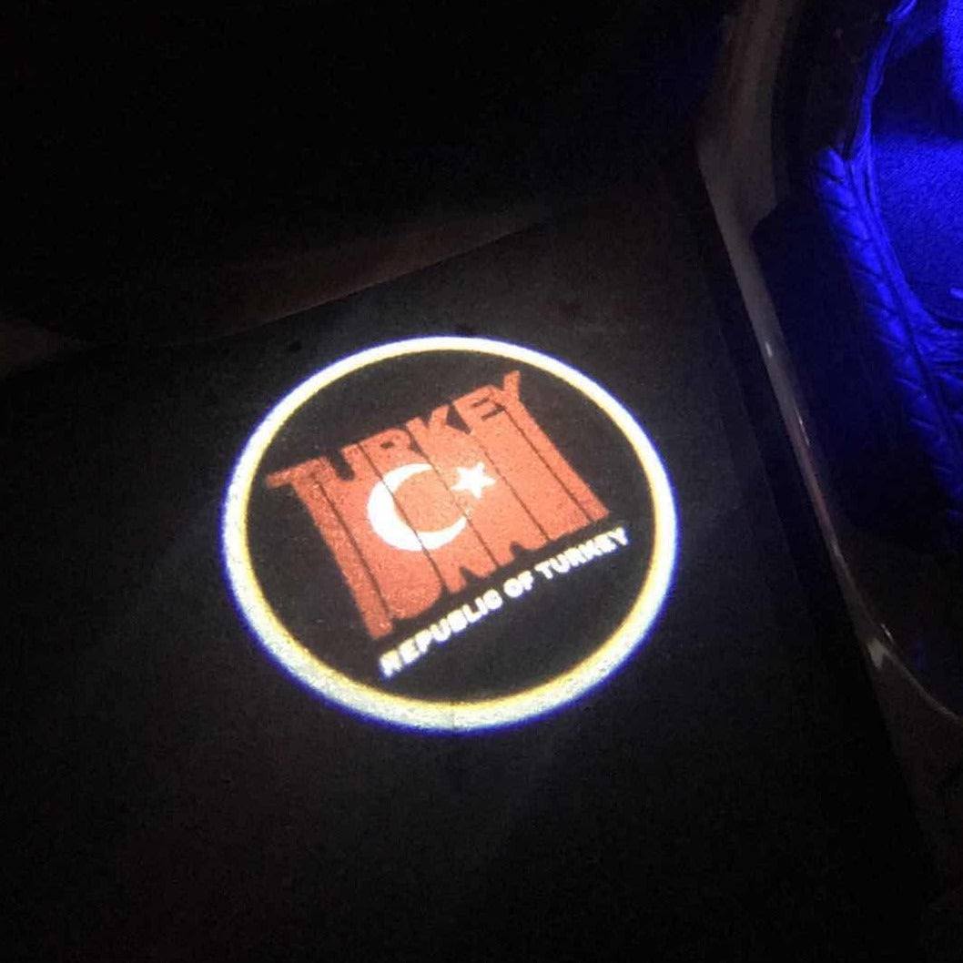 Logo della bandiera nazionale della Turchia Türkiye (quantità 1 = 1 set / 2 pellicole con logo / Può sostituire le luci altri loghi)