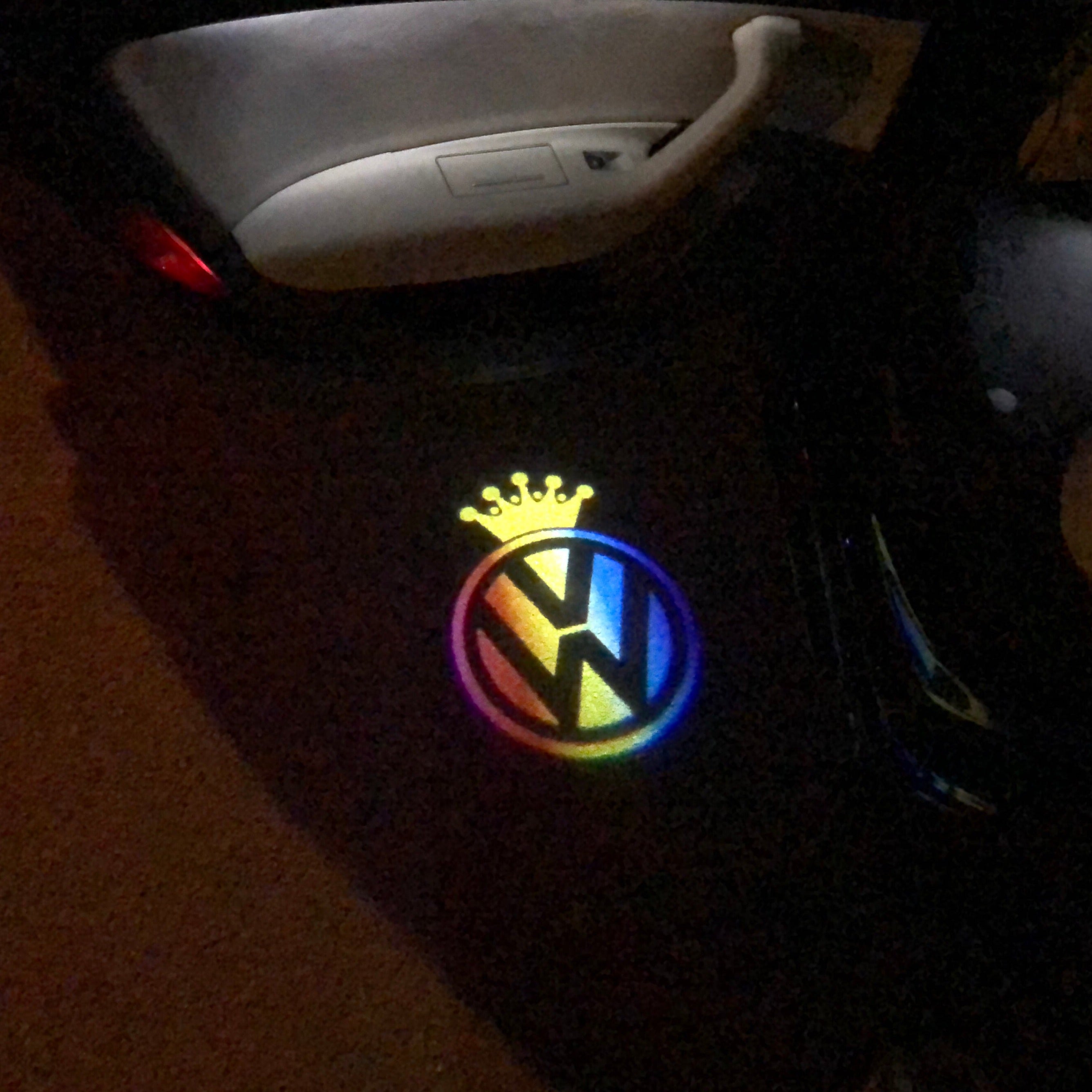 Volkswagen Door lights Original Logo  Nr. 01  ( quantity 1 = 2 logo film / 2 door lights)