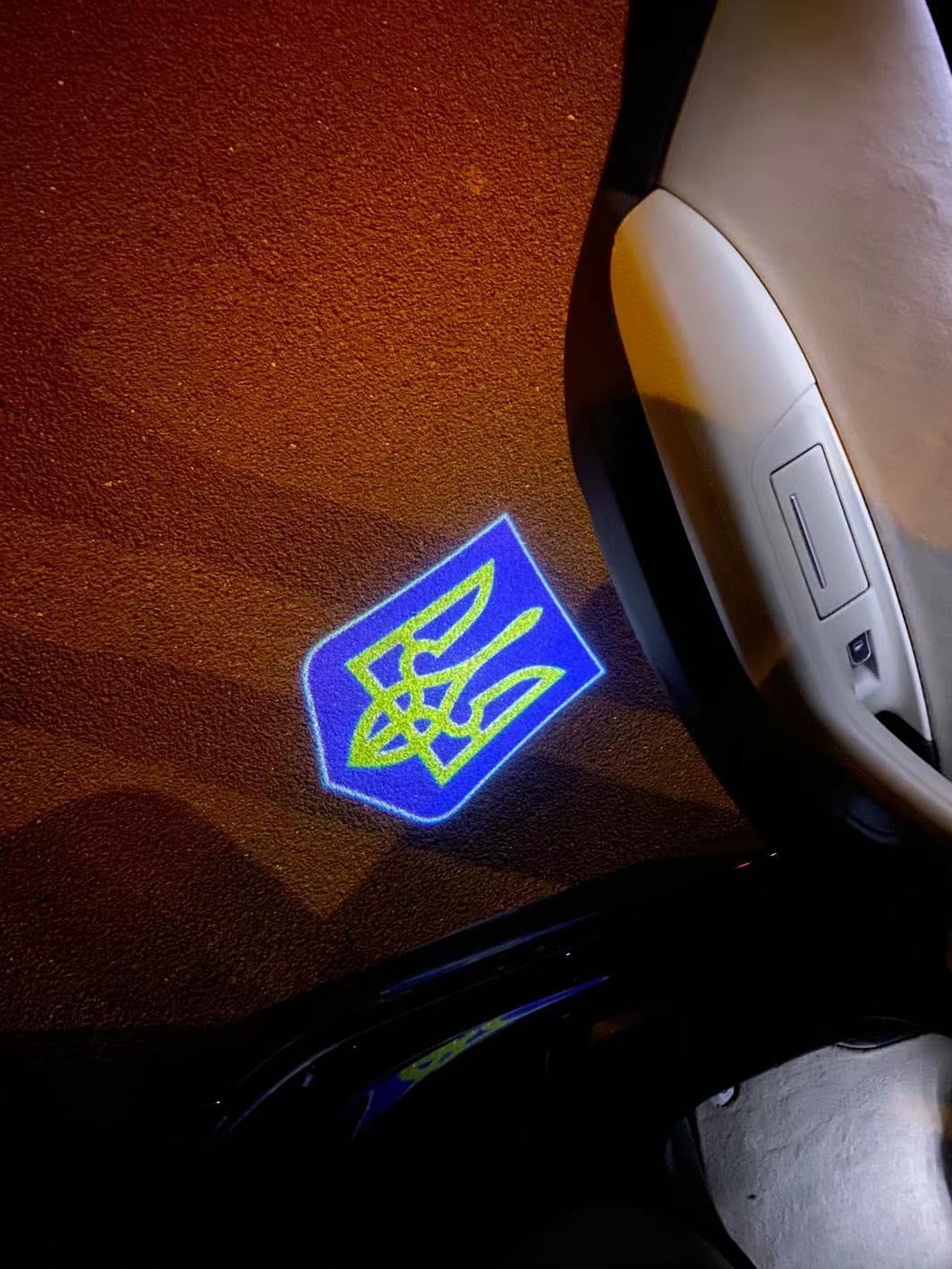 Ukraine Украïна National Flag  logo door lights (quantity 1 = 1 sets / 2 logo film /  Can replace of lights  other logos )