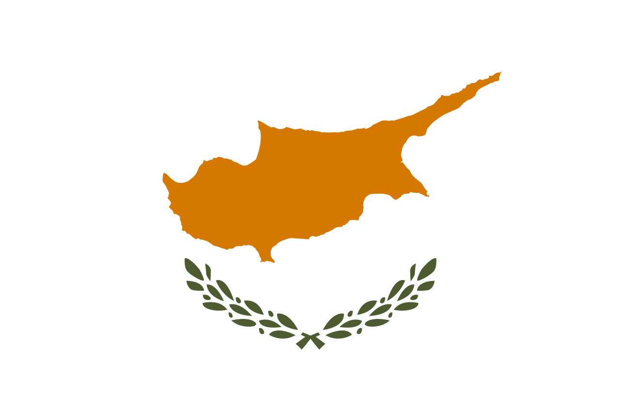 Logo della bandiera nazionale di Cipro Κυπριακή Δημοκρατία (quantità 1 = 1 set / 2 pellicole logo / Può sostituire di luci altri loghi)