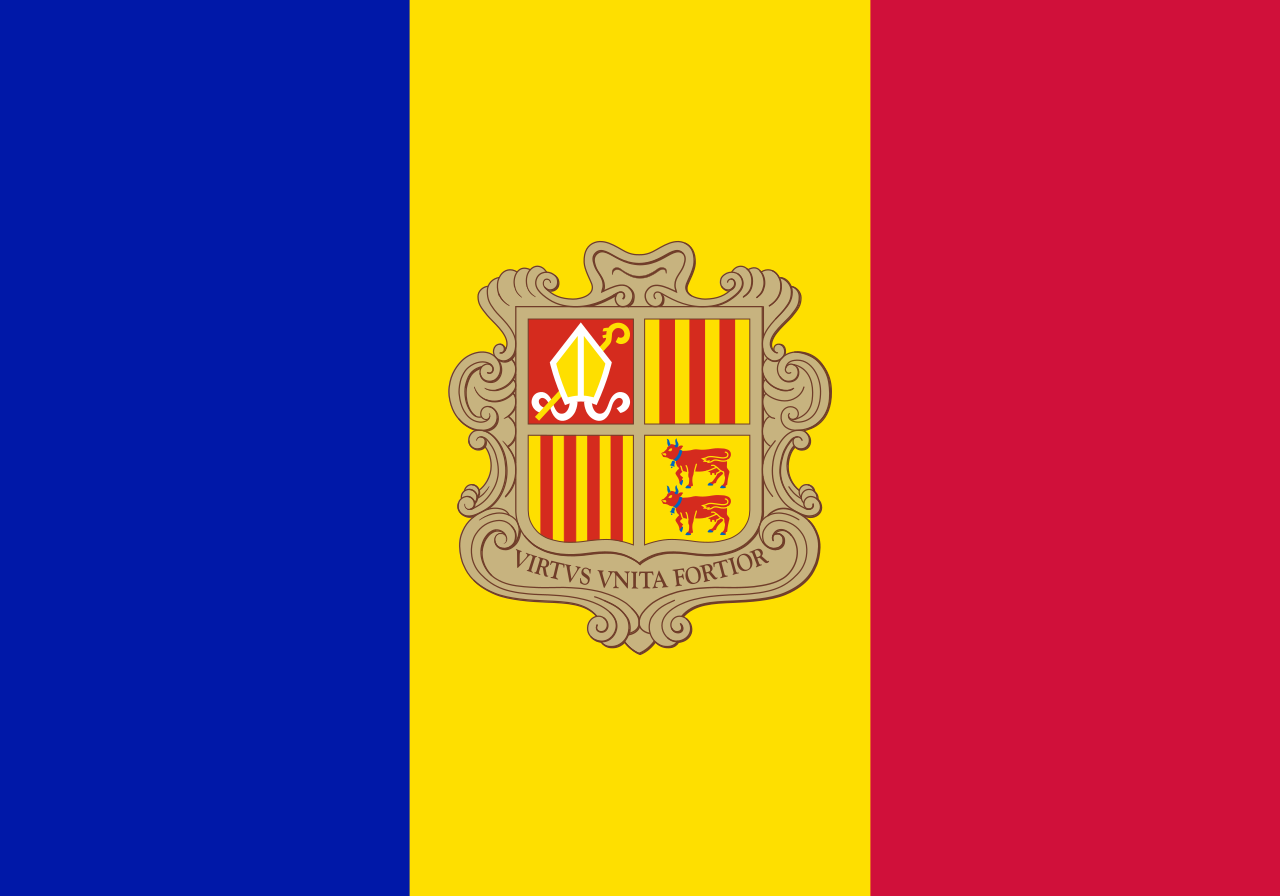 Andorra Principat d'Andorra National Flag logo (quantità 1 = 1 set / 2 logo film / Può sostituire le luci altri loghi)