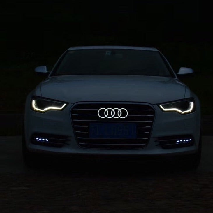 AUDI Front Grill Logo LED with dznamic indicator black color 27.3CM
