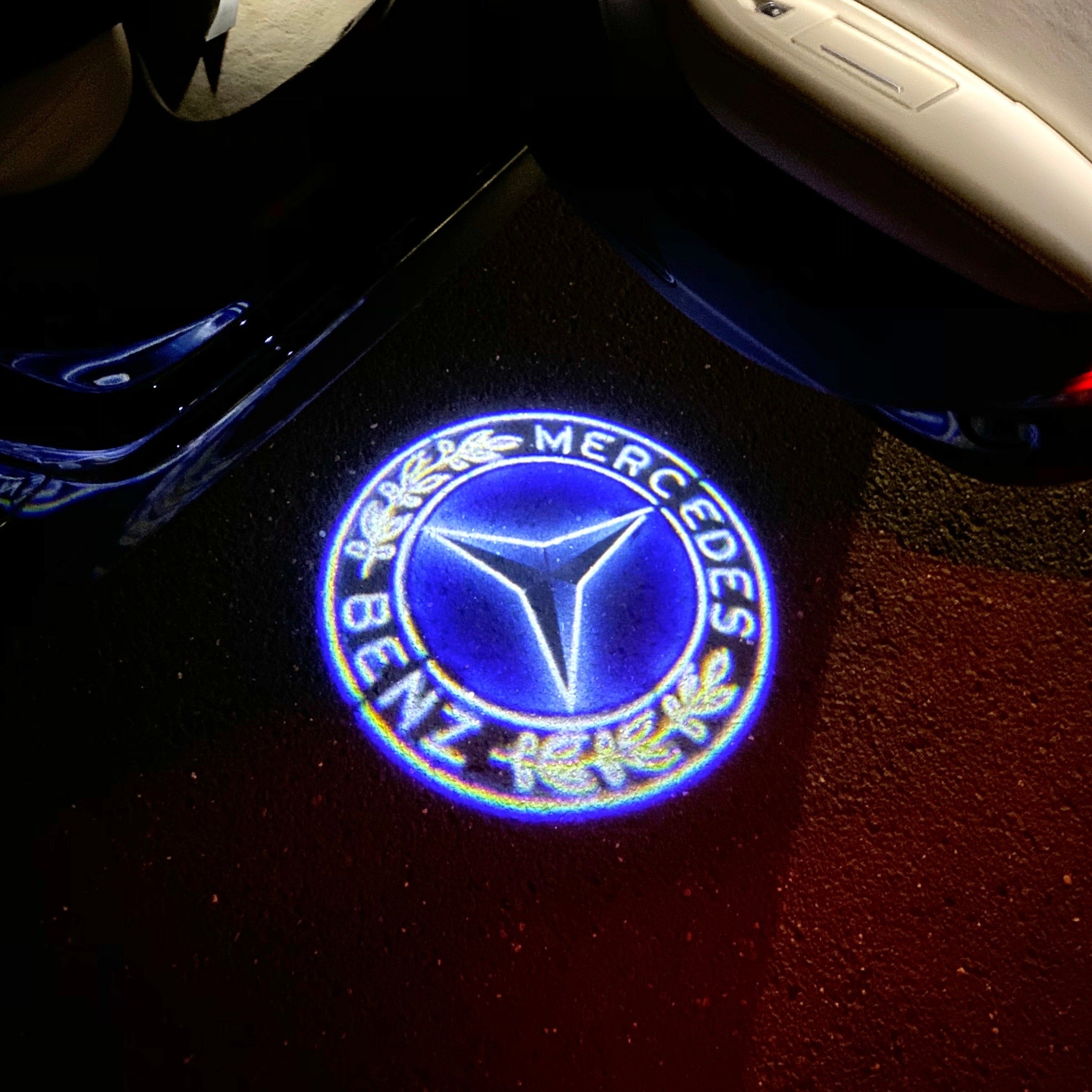 MERCEDES BENZ Original LOGO PROJECTOT LIGHTS Nr.01 (quantity 1 = 1 sets/2 door lights)