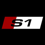 AUDI S1  LOGO PROJECTOT LIGHTS Nr.127  (quantity 1 = 2 Logo Films /2 door lights）