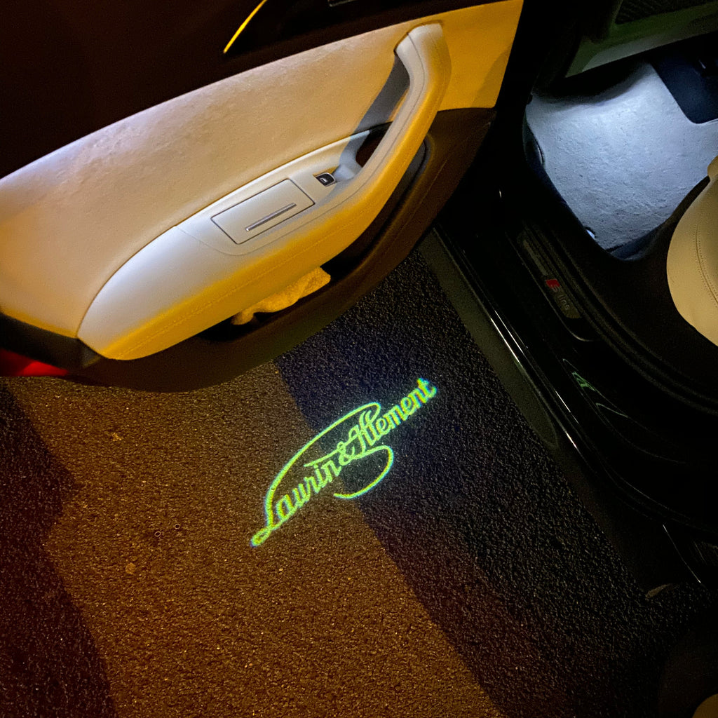 SKODA Laurin&klement LOGO PROJECTOT LIGHTS Nr.19  (quantity 1 = 2 Logo Films /2 door lights）