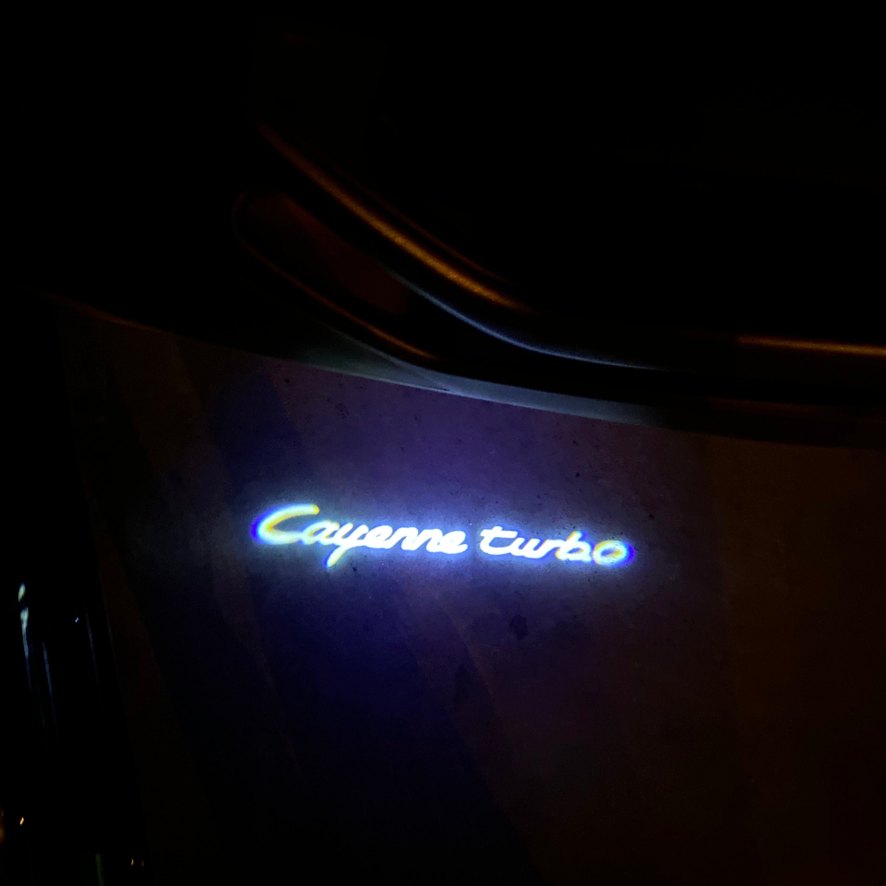 PORSCHE  Cayenne TURBO LOGO PROJECTOT LIGHTS Nr.39 (quantity  1 =  2 Logo Film /  2 door lights)
