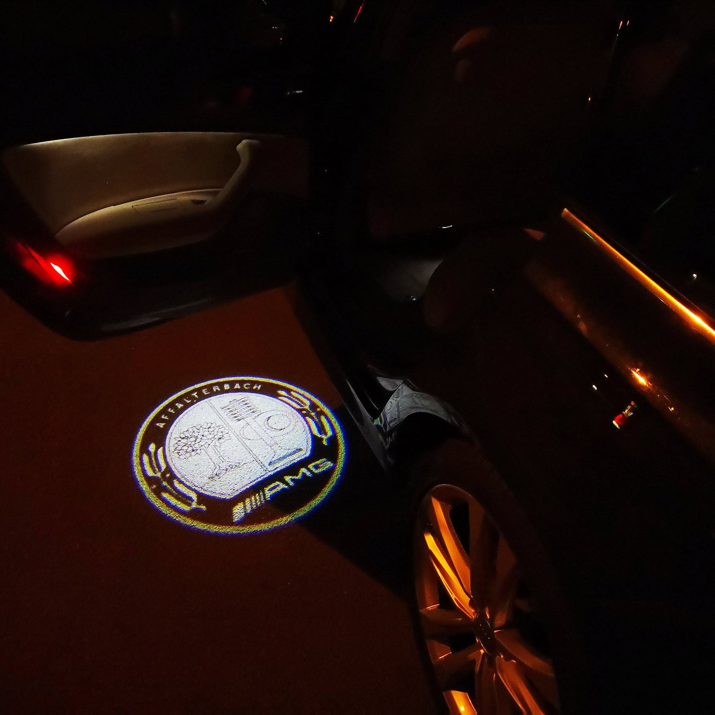 MERCEDES BENZ AMG LOGO PROJECTOT LIGHTS Nr.28 (quantity 1 = 1 sets/2 door lights)