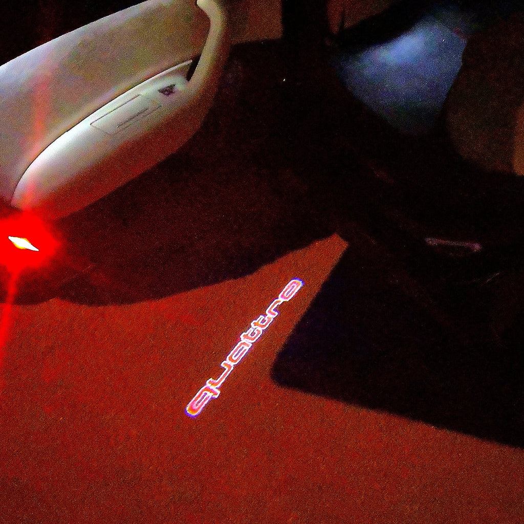 AUDI QUATTRO LOGO PROJECTOT LIGHTS Nr.95   (quantity 1 = 2 Logo Films /2 door lights）