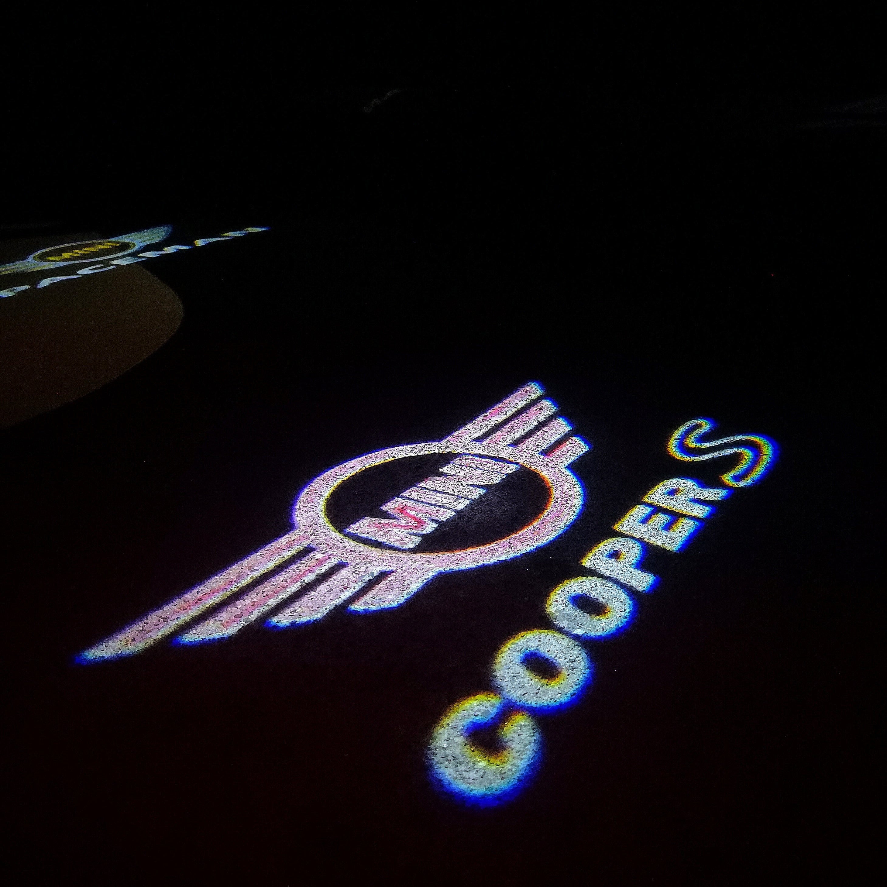 MINI COOPER S  LOGO PROJECROTR LIGHTS Nr.125 (quantity  1 =  2 Logo Film /  2 door lights)