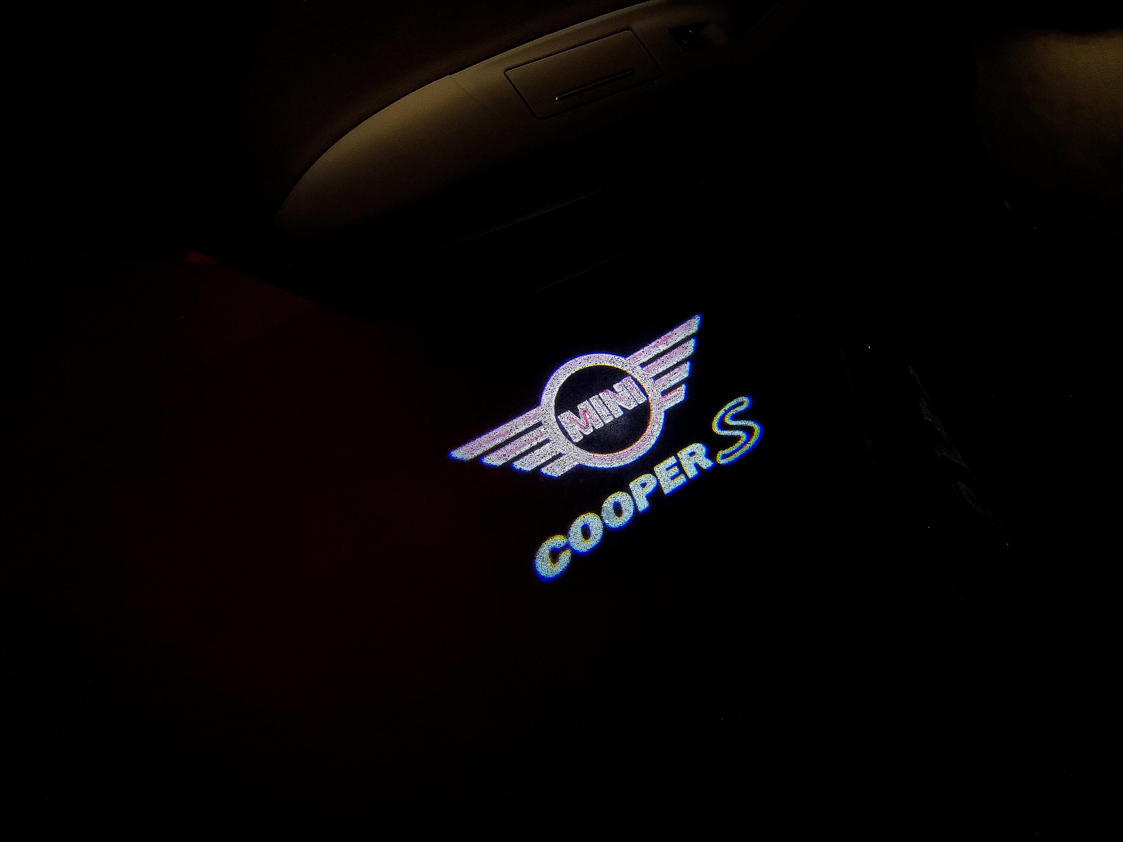 MINI COOPER S LOGO PROJECROTR LIGHTS Nr.144 (quantity  1 =  2 Logo Film /  2 door lights)