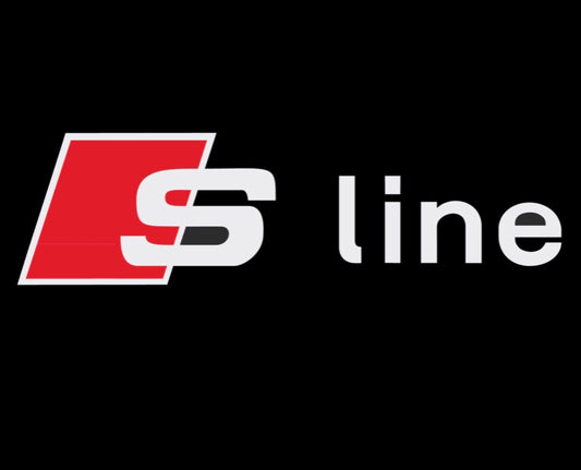 AUDI  S LINE LOGO PROJECTOT LIGHTS Nr.100  (quantity 1 = 2 Logo Films /2 door lights）