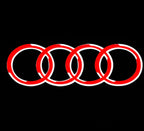 AUDI 4 RINGS LOGO PROJECTOT LIGHTS Nr.143  (quantity 1 = 2 Logo Films /2 door lights ）
