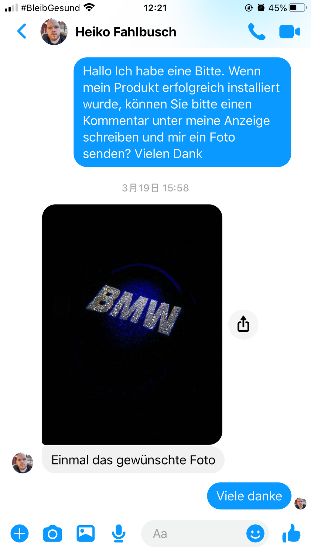 das Feedback des Käufers