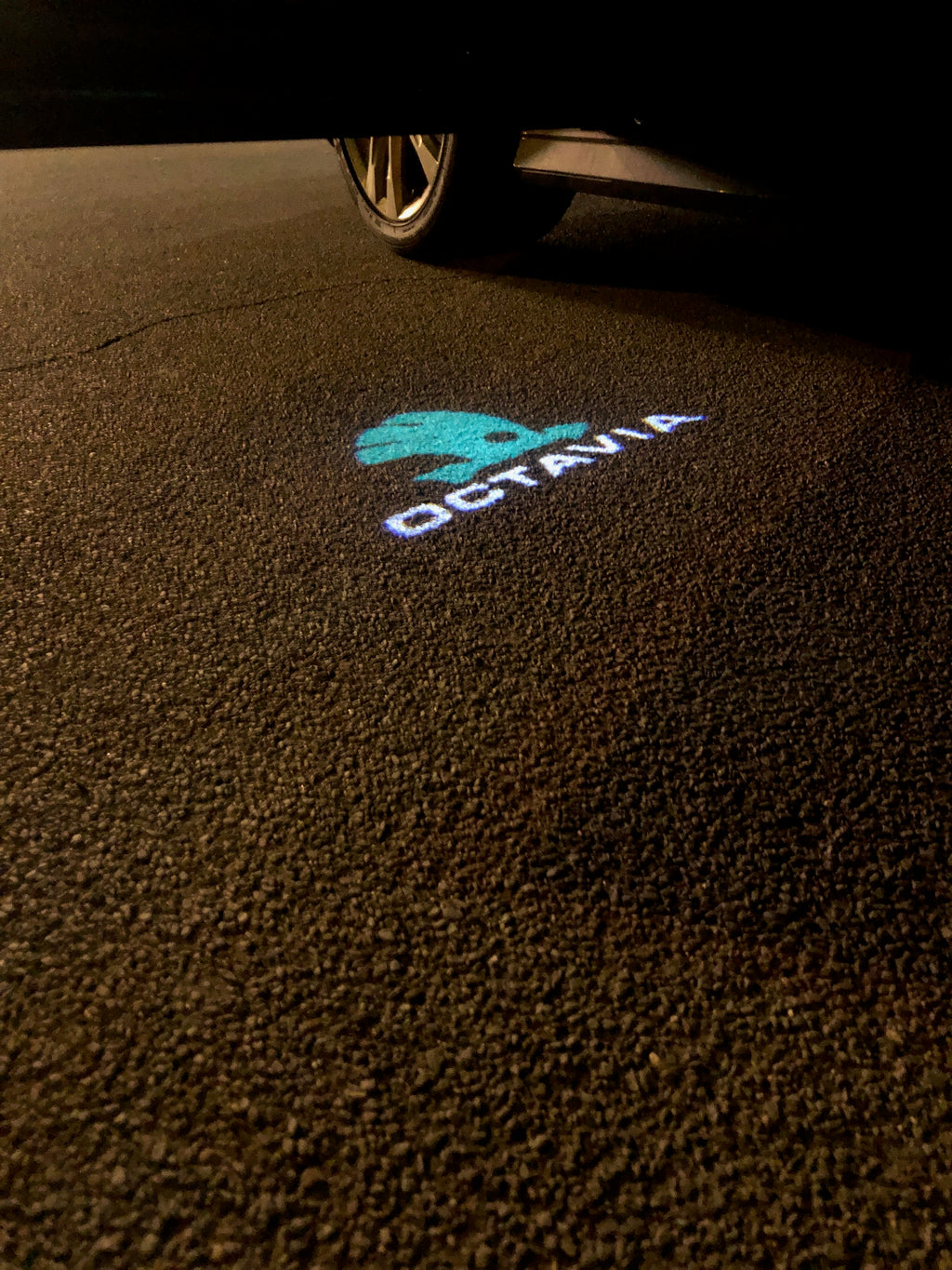 SKODA LOGO PROJECTOT LIGHTS Nr.78 (Menge 1 = 2 Logo Film / 2 Türleuchten)