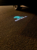 SKODA LOGO PROJECTOT LIGHTS Nr.78 (Menge 1 = 2 Logo Film / 2 Türleuchten)