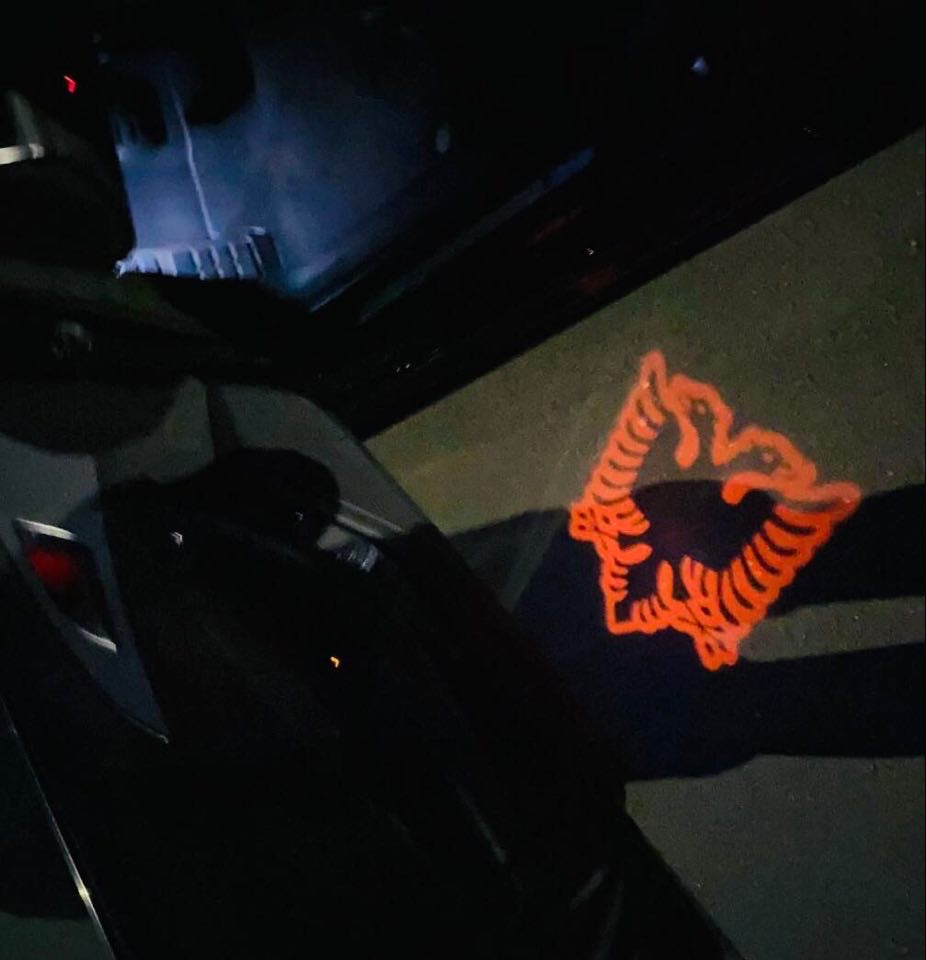 Albania   National Flag  logo (quantity 1 = 1 sets / 2 logo   Can replace of lights  other logos )