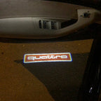 AUDI QUATTRO LOGO PROJECTOT LIGHTS Nr.83  (quantity 1 = 2 Logo Films /2 door lights）
