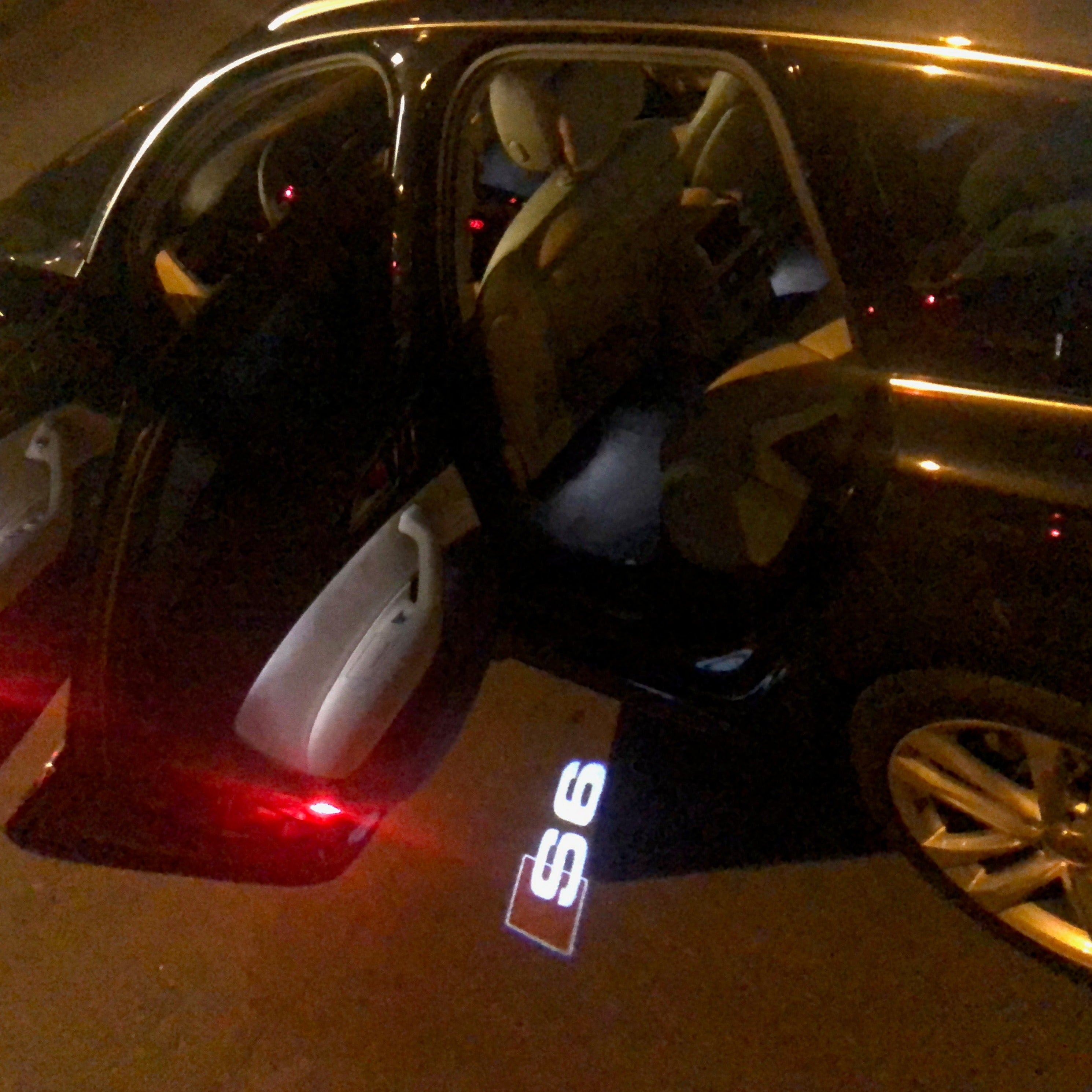 AUDI S6 LOGO PROJECTOT LIGHTS Nr.27  (quantity 1 = 2 Logo Films /2 door lights）