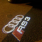 AUDI RS3 LOGO PROJECTOT LIGHTS Nr.128  (quantity 1 = 2 Logo Films /2 door lights）
