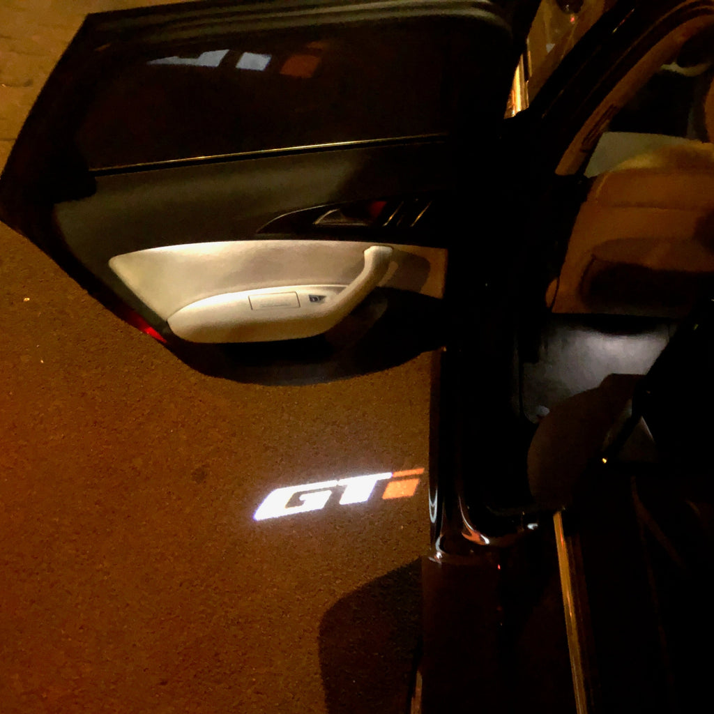 Volkswagen Door lights GTI Logo  Nr. 47    (quantity 1 = 2 Logo Films /2 door lights）